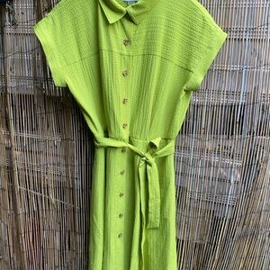 Calvin Klein Vibrant Green Midi Dress